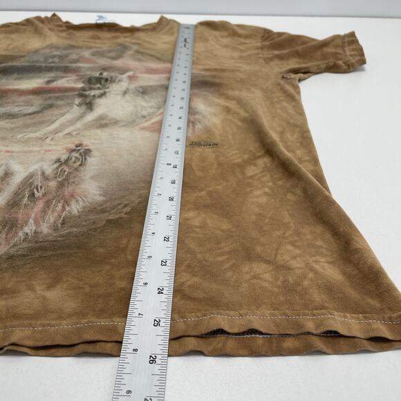 Thrashed Y2K Wolf T Shirt Streetwear Mens L Faded Acid Wash Indian Brown Holes - Picture 8 of 11